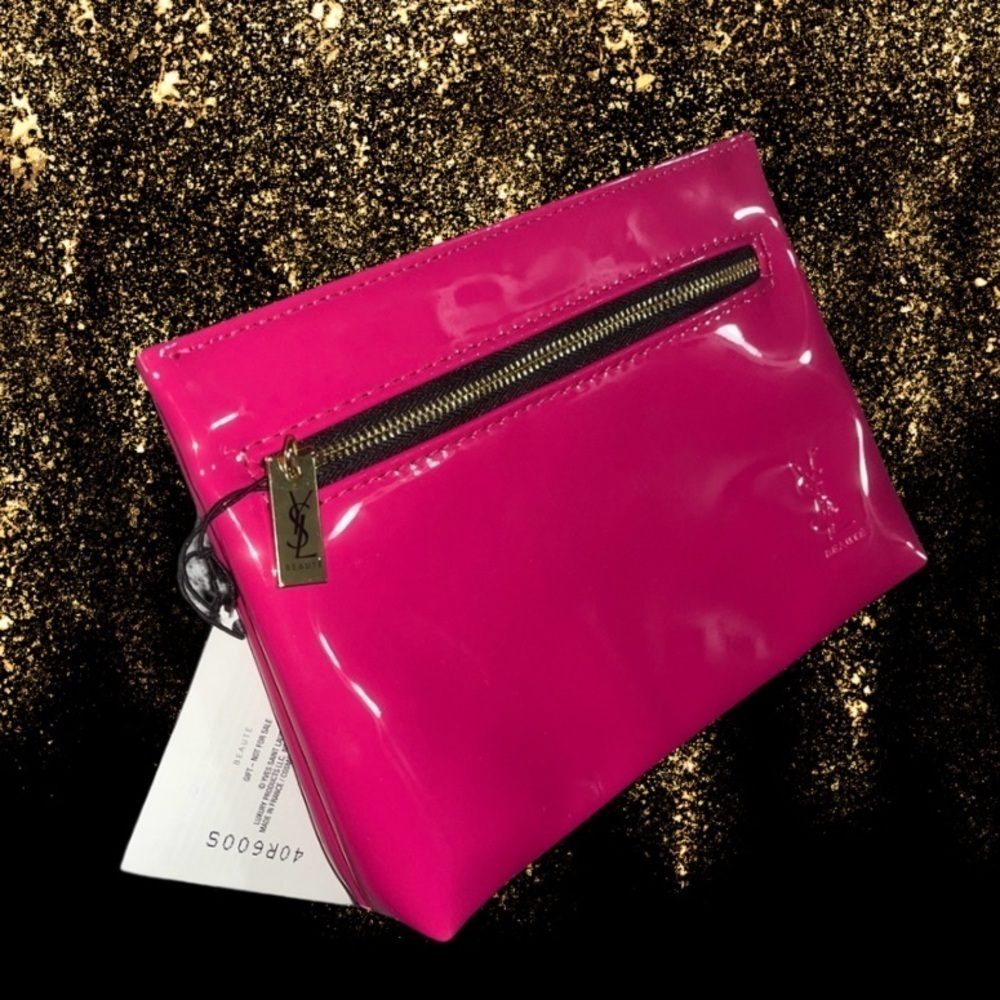 NWT Yves Saint Laurent Pink Clutch Travel Cosmetic Bag